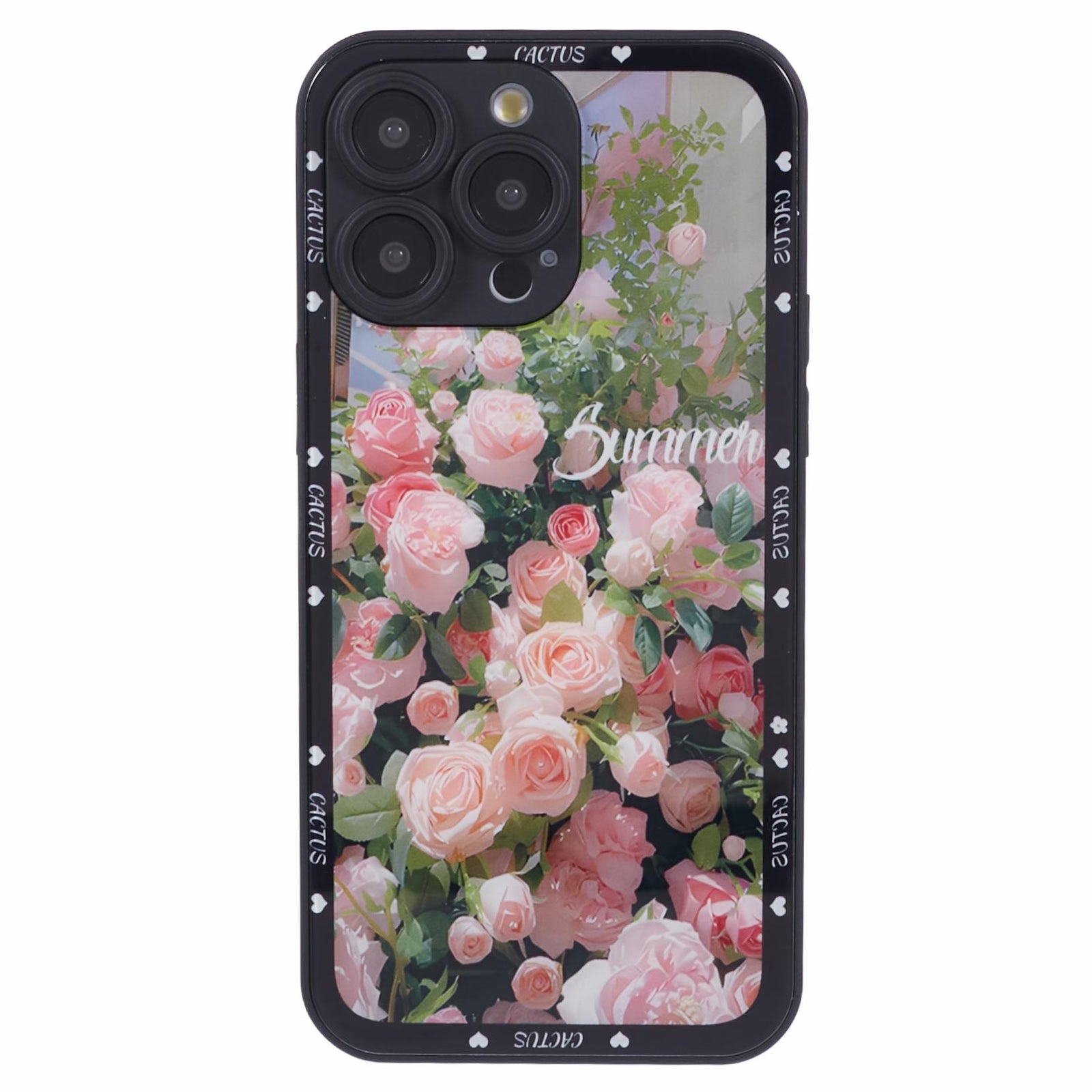 KYW Series for iPhone 15 Pro Phone Case Floral Pattern Tempered Glass Hard Back Cover KYW Series for iPhone 15 Pro Phone Case Floral Pattern Tempered Glass Hard Back Cover